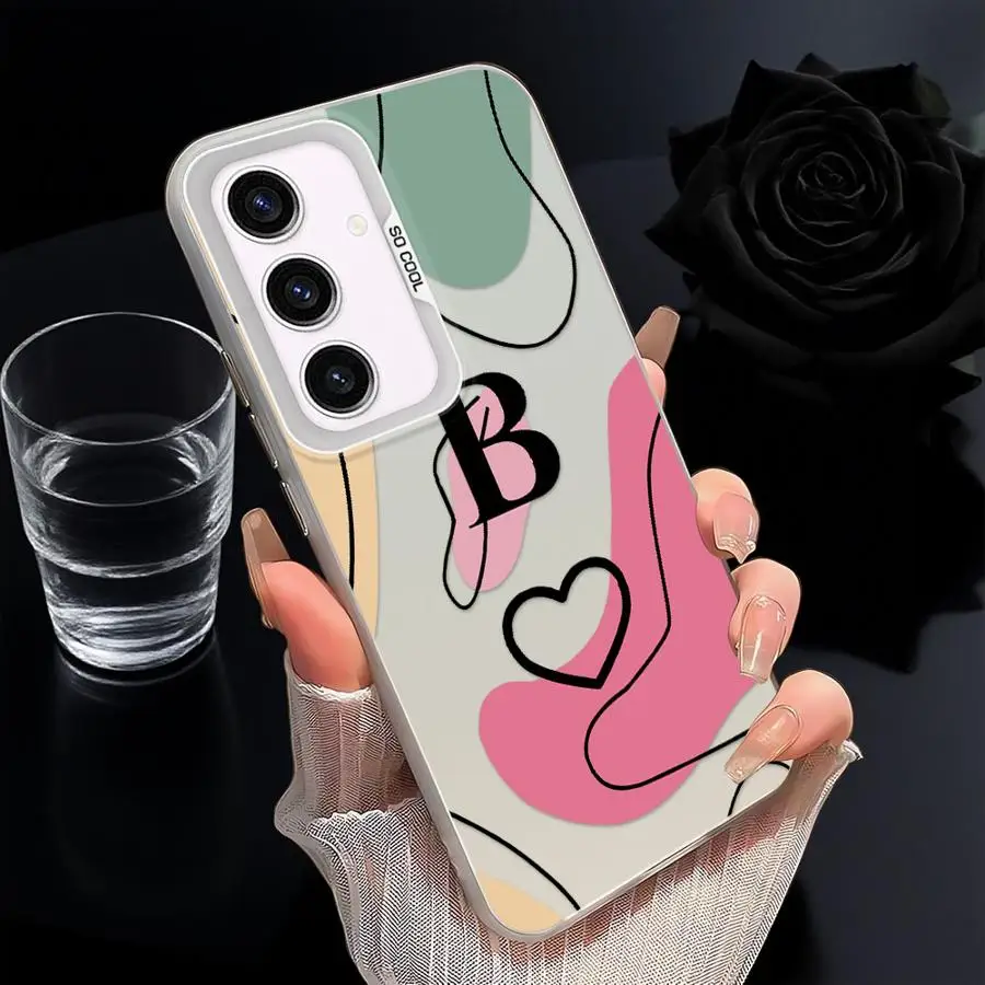 Funda trasera de teléfono para Samsung Galaxy A36 A25 A73 A22 A52 A33 A34 A23 A26 A53 A24 A32 letra A-B - imagen 4