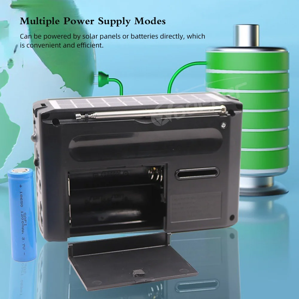 Woopker-Radio de emergencia Solar multibanda, alta sensibilidad, compatible con función FM / AM/SW, Altavoz Bluetooth, disco U, tarjeta TF - imagen 2