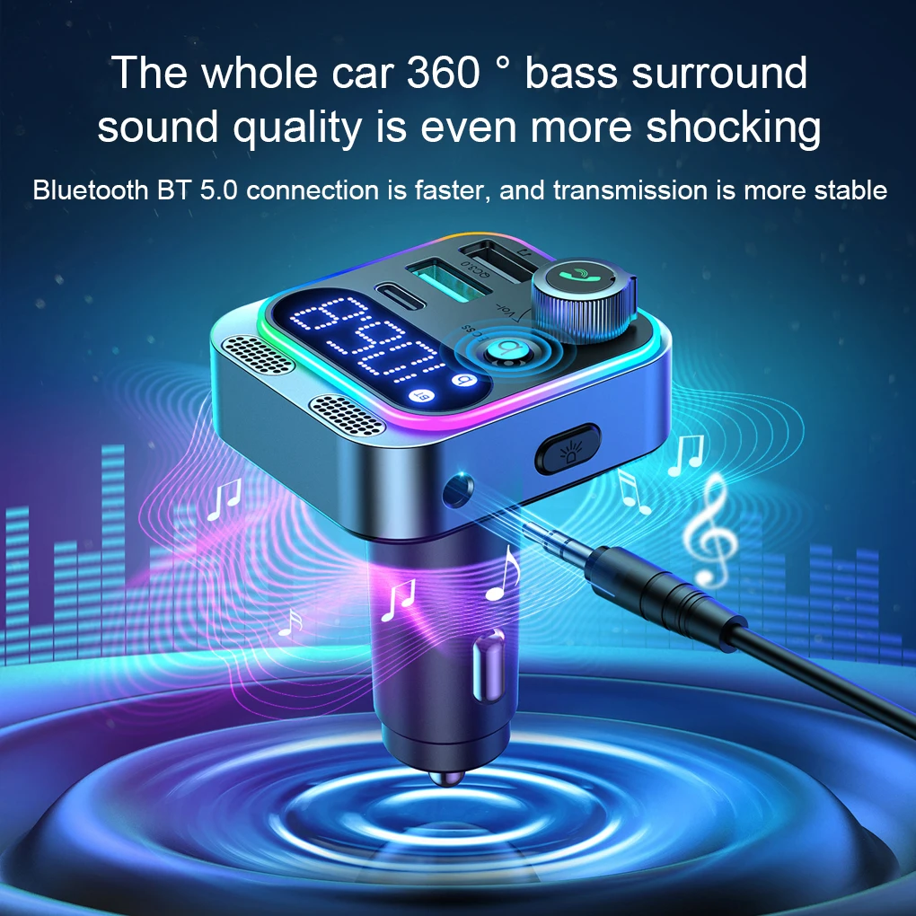 Transmisor de repuesto compatible con Bluetooth para coche, receptor multipuerto - imagen 5