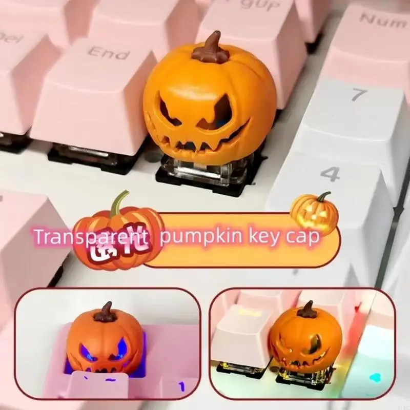 Tapa tecla resina R53C en forma calabaza Halloween, única para oficina o hogar, mejora experiencia - imagen 2