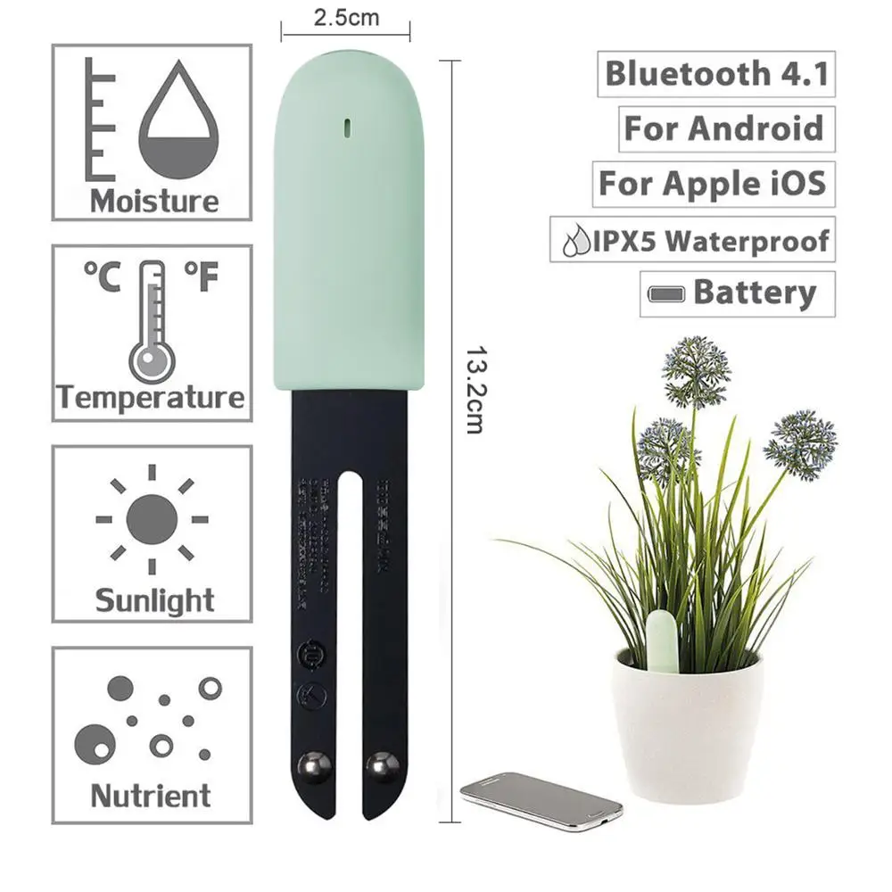 HHCC-Monitor inteligente para el cuidado de las flores, probador inteligente de fertilidad del agua del suelo y hierba, Monitor de flores para jardinería para Xiaomi MIjia AP - imagen 2