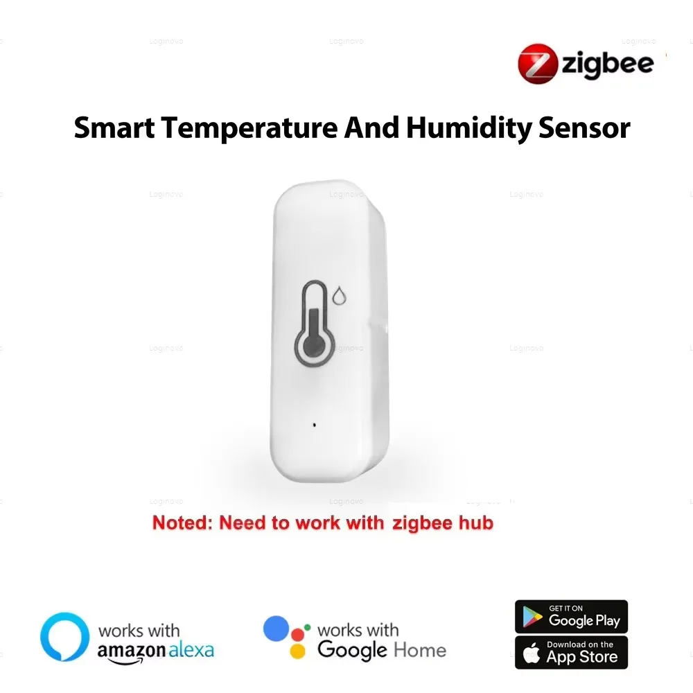 Zigbee-Sensor de temperatura y humedad, Detector de Monitor remoto por aplicación, automatización del hogar inteligente para Alexa, asistente de Google Home 2MQTT