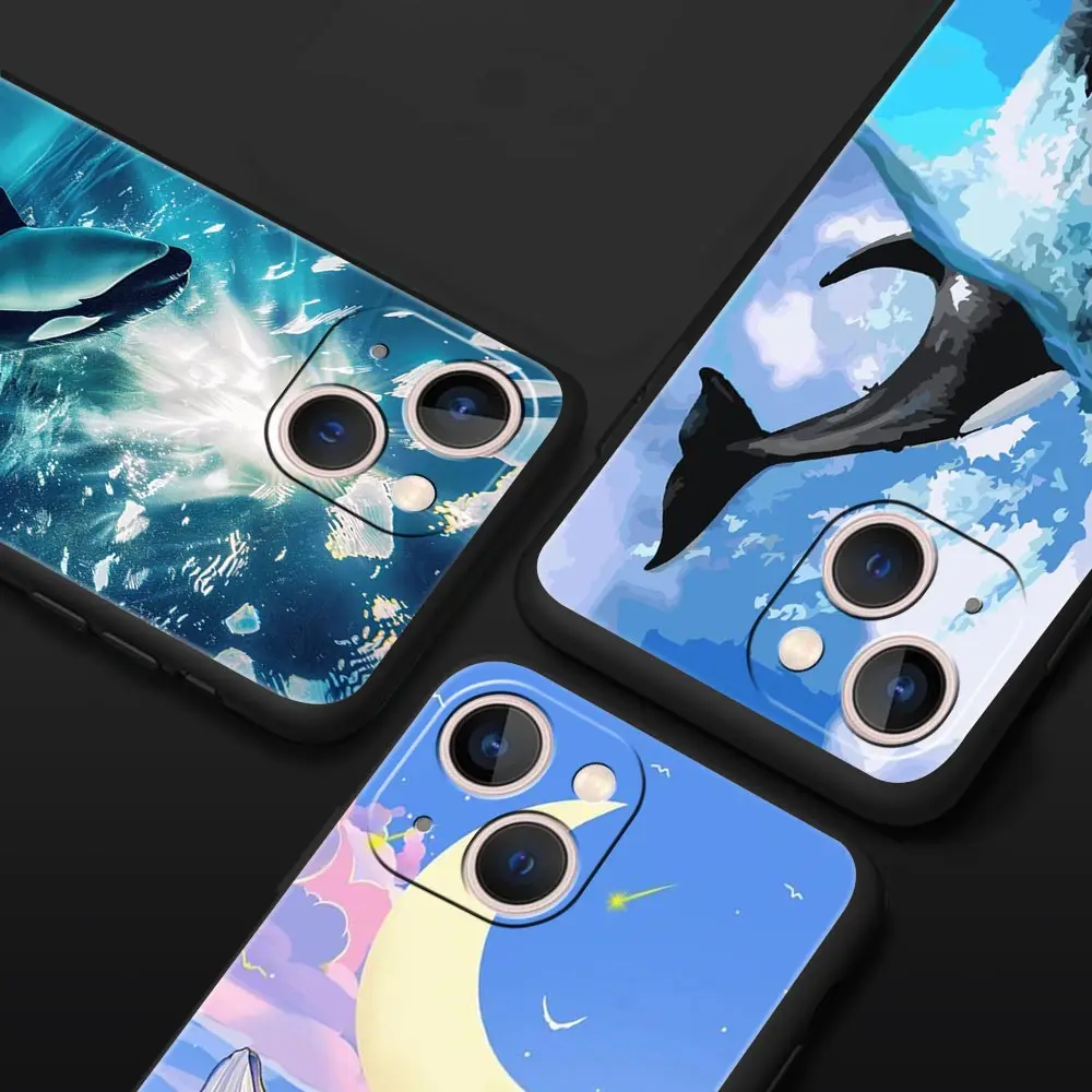 Funda de teléfono de lujo para iPhone, carcasa de silicona negra para modelos 13, 15, 14, 12 Mini, 11 Pro MAX, XR, X, SE, XS, 7, 8 Plus - imagen 2