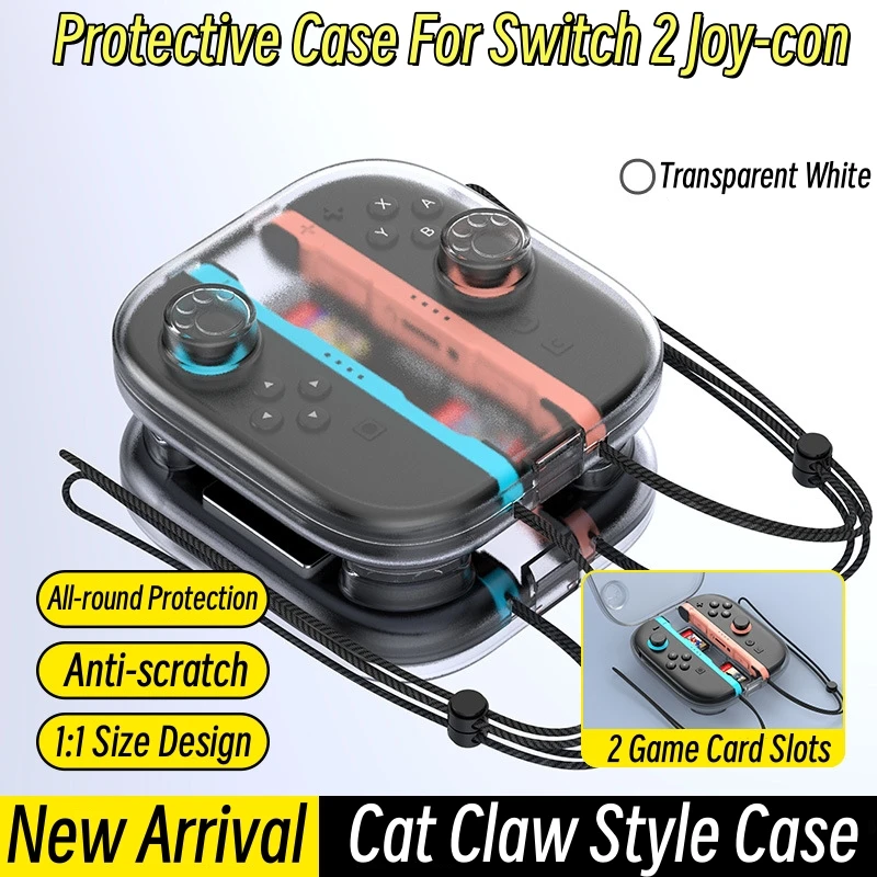 Funda protectora estilo pata de gato para Switch 2, estuche de almacenamiento Joy-Con para mando NS2, accesorios para protección de Joystick