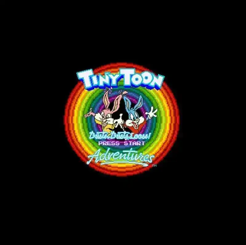 Tiny Toon Adventures - Buster Bustos Sueltos! Tarjeta de juego gris grande NTSC de 16 bits para jugadores de EE. UU. de 46 pines