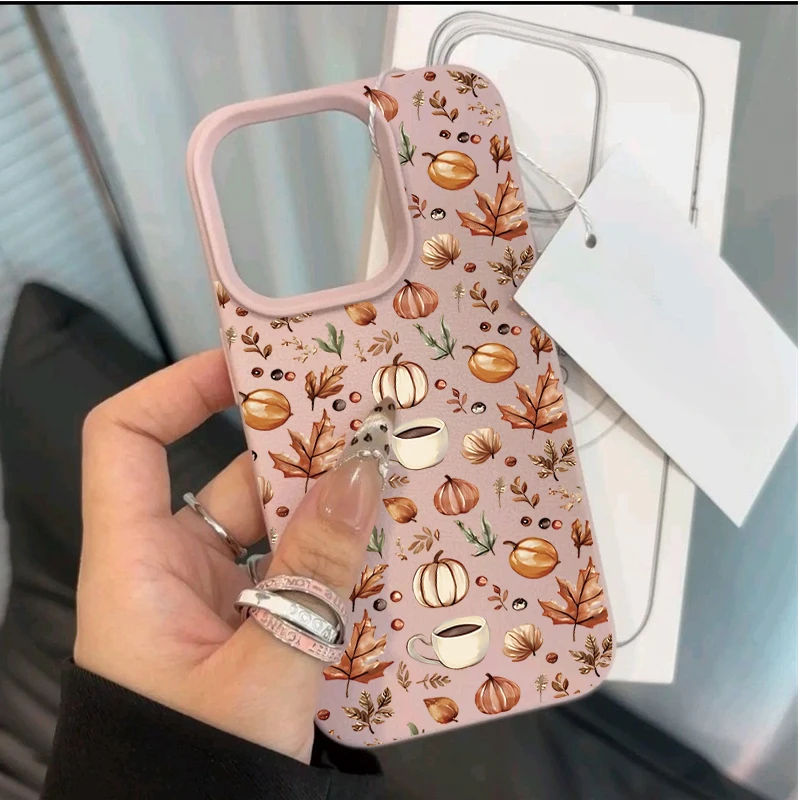 Funda de cuero con bobina de calabaza y hoja de otoño para Realme 15 14 13 12 11 9 Pro Plus 10 8 5G 8i C53 C51 C63 C55 C35 C65 C21Y C25Y - imagen 4