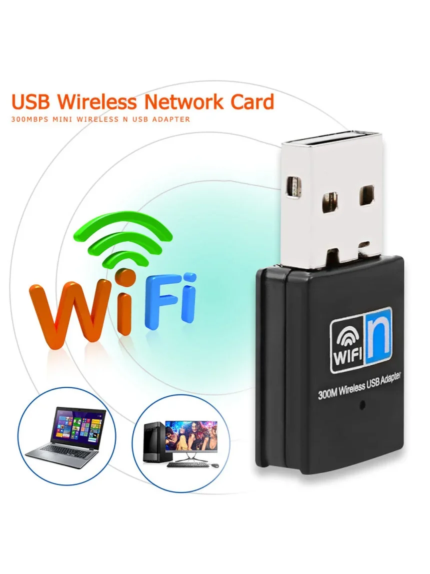Adaptador inalámbrico USB WiFi de 300Mbps, adaptador de red 2,4G, Dongle inalámbrico, tarjeta de red para ordenador portátil y de escritorio - imagen 3