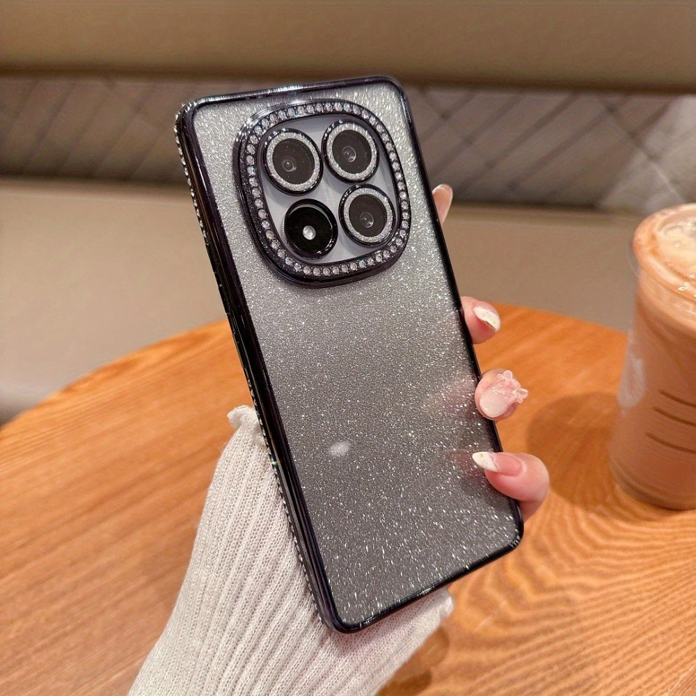 Funda de lujo con purpurina y diamantes de imitación para Xiaomi Remi Note 14 13 Pro Plus 12 11 10 Pro 11S 10S 14C 13C A3, funda de silicona suave - imagen 4