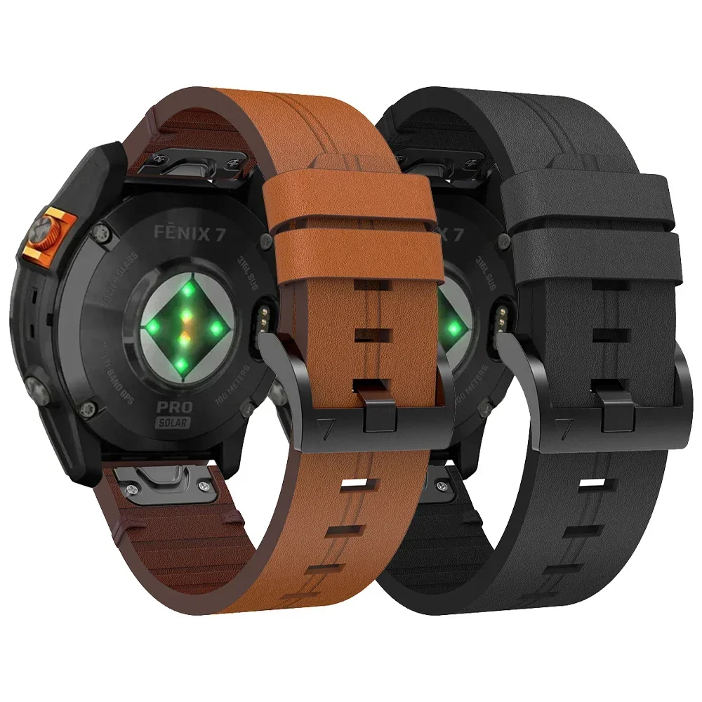 Correa QuickFit de cuero genuino de 22mm y 26mm para Garmin Instinct 3, correa de 50mm y 45mm para pulsera Garmin Instinct 2 Solar 2X E - imagen 3