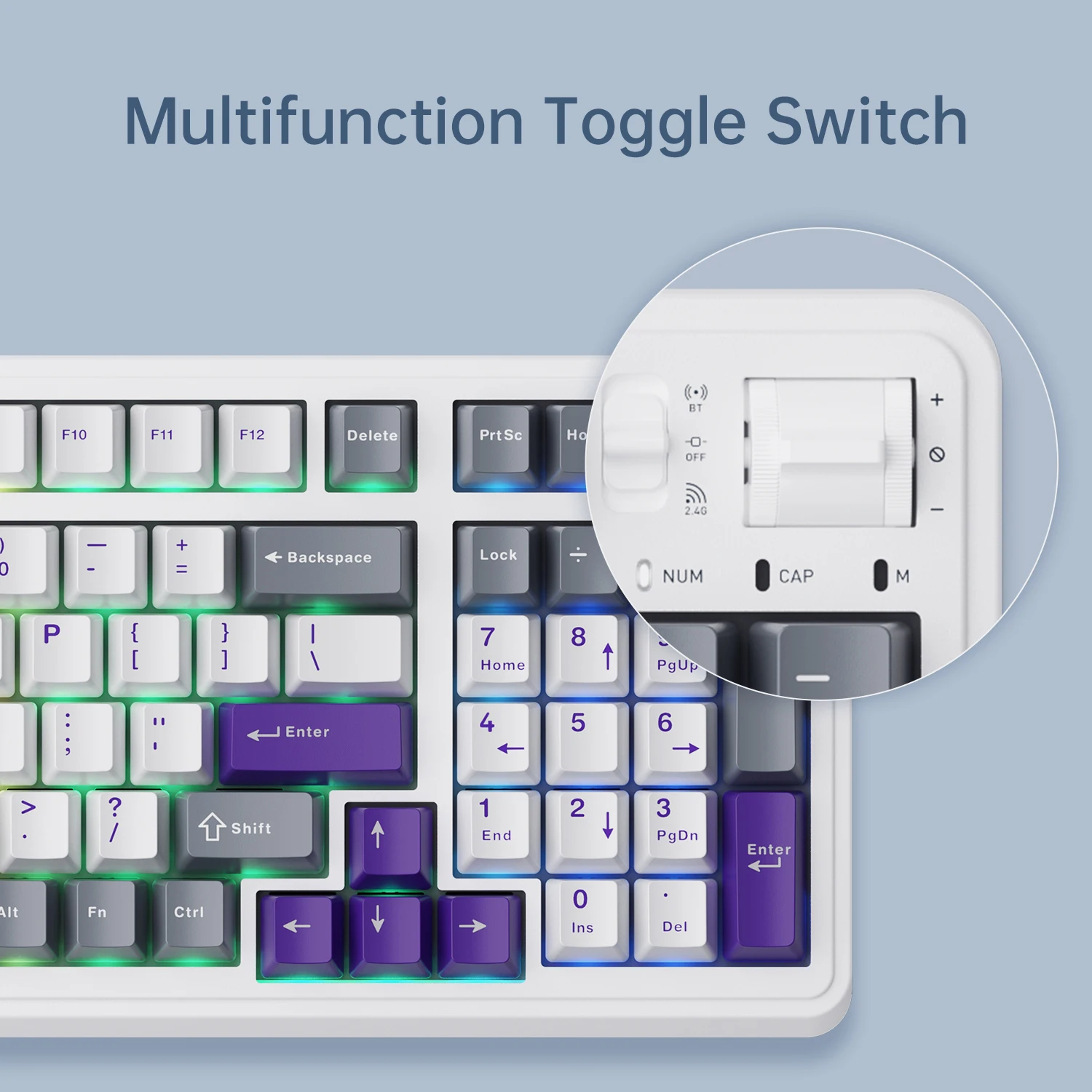 MACHENIKE KG98 Teclado mecánico triple modo 10000mAh Bluetooth teclados inalámbricos de tamaño completo para juegos para PC portátil Gamer - imagen 5