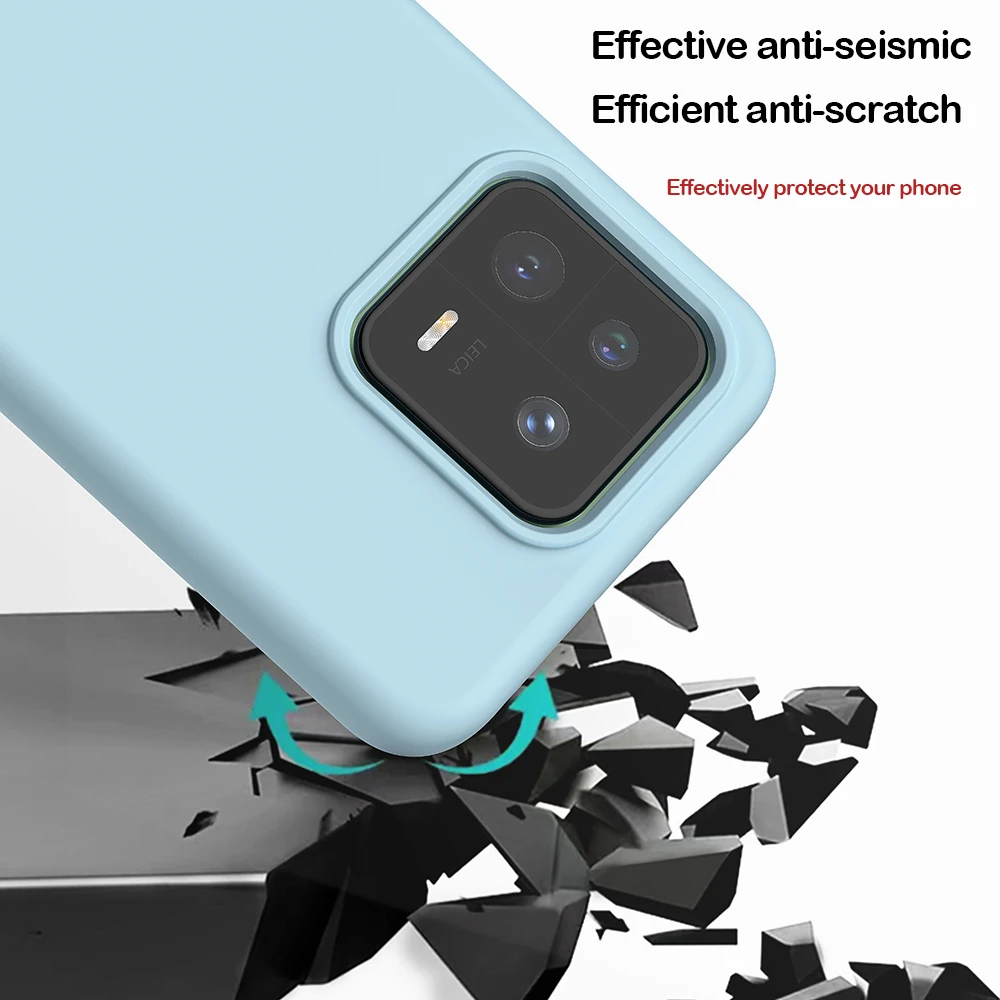 Funda trasera de silicona líquida a prueba de golpes para Xiaomi 13 Pro, cubierta de teléfono suave a prueba de caídas, todo incluido, lujo - imagen 3