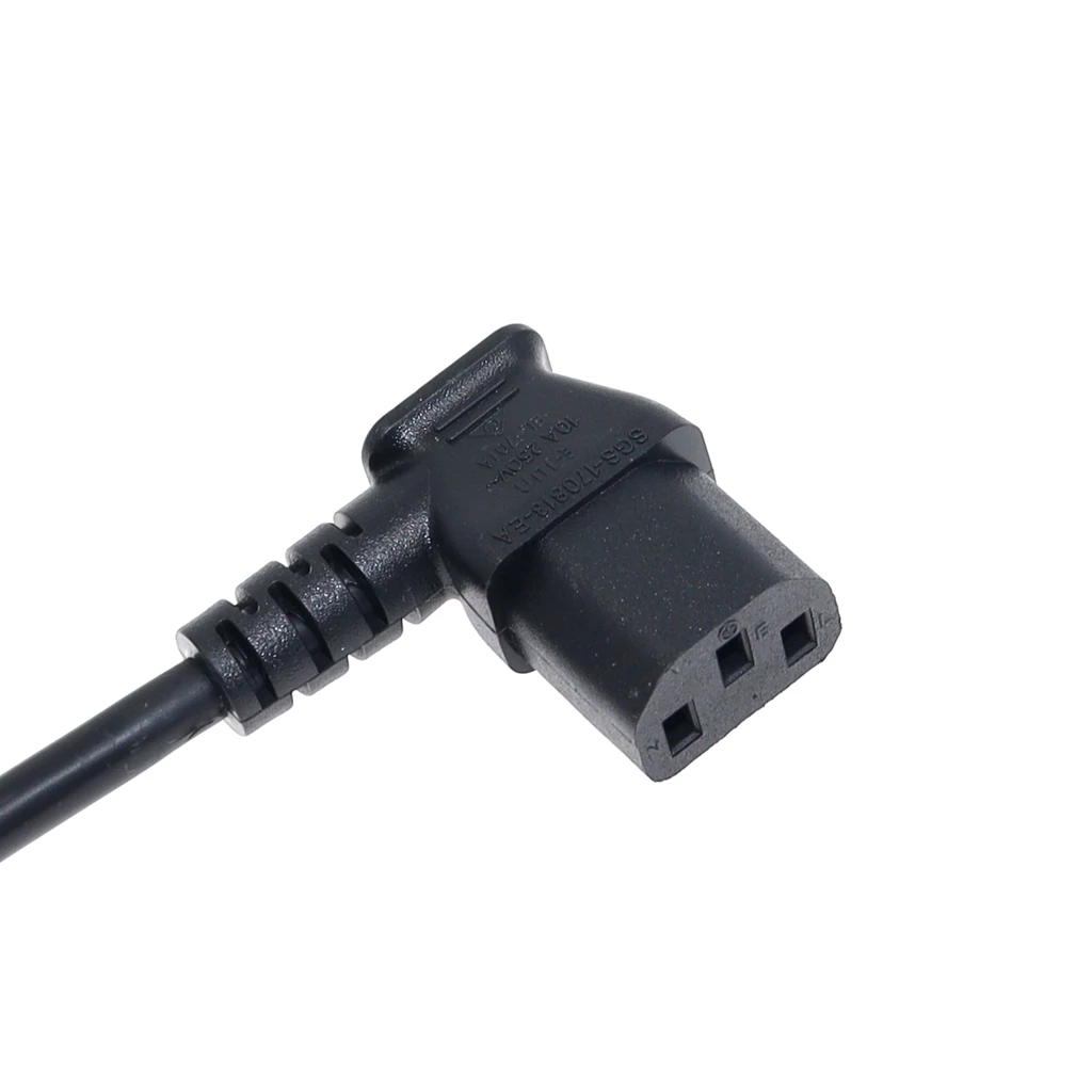 IEC320 C13 Cable de alimentación de extensión de enchufe principal de 3 pines, ángulo derecho e izquierdo a Reino Unido, CA de 1,8 M, Singapur, Malasia - imagen 4