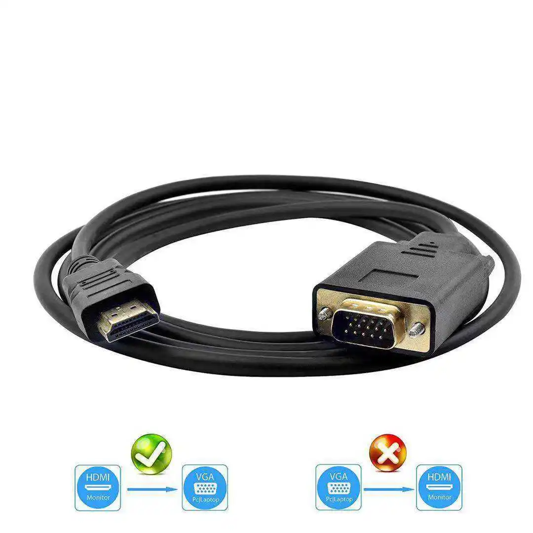 Cable HDMI a VGA para PC, ordenador portátil, Monitor, proyector, HDTV, Raspberry Pi, Roku, macho a macho, 1,8 m, negro - imagen 3