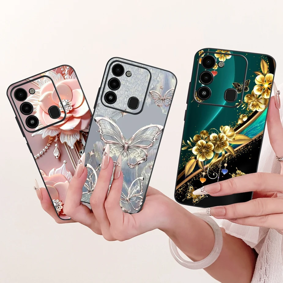 Para Tecno Spark 8C funda KG5k KG5j KG5n funda pintada de mariposa de lujo funda de teléfono suave de TPU para Tecno Spark GO 2022 Spark8C Fundas - imagen 5