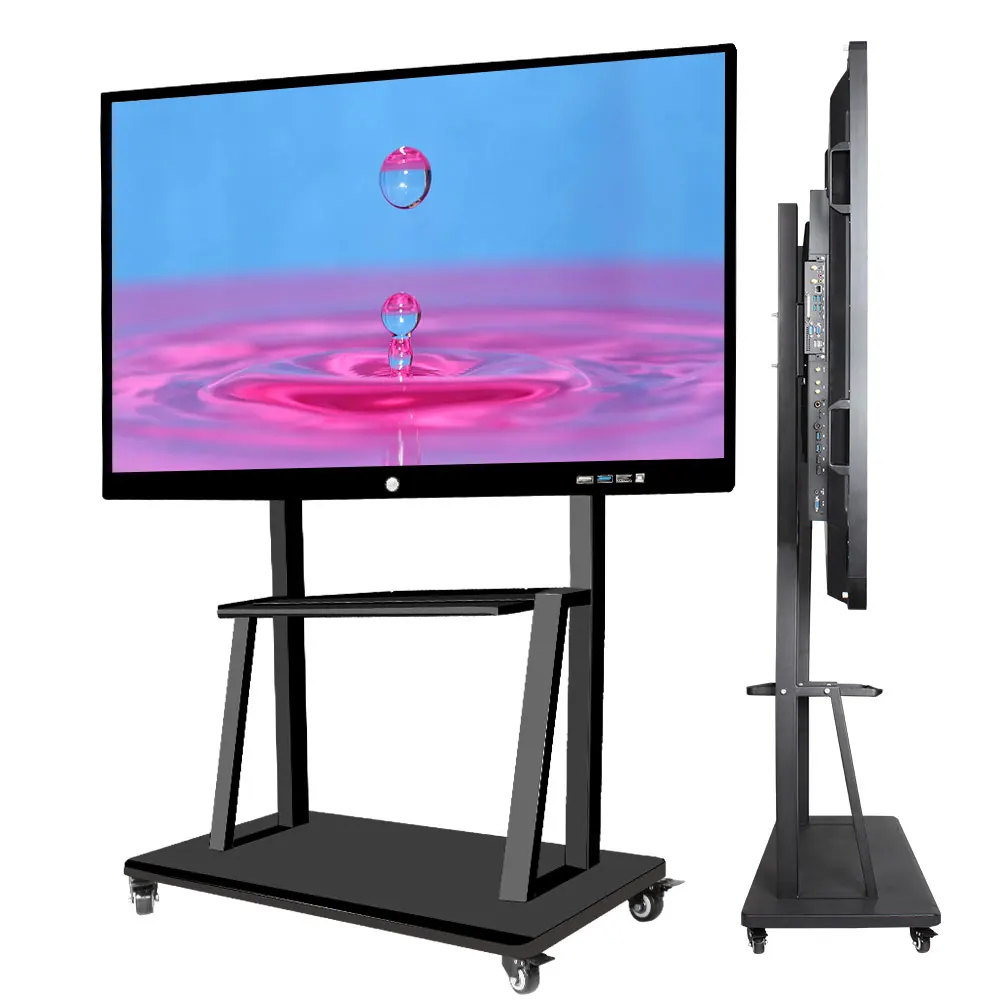 VETO 4k Lcd tableros inteligentes digitales aula 65 75 85 86 pulgadas TV interactiva pantalla táctil pizarra blanca para la escuela de enseñanza