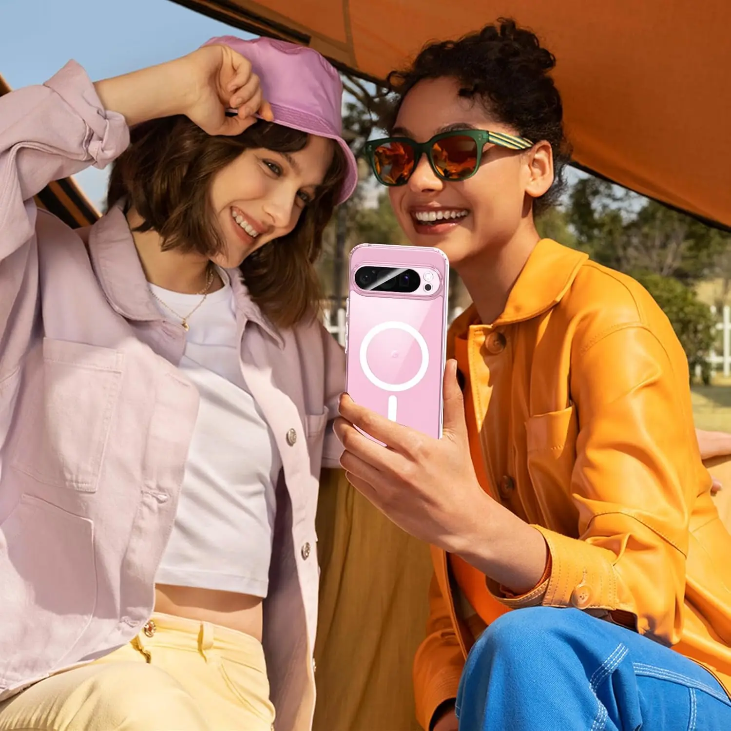 Funda para Magsafe, carga inalámbrica magnética, parachoques suave, cubierta trasera de plástico duro a prueba de golpes para Google Pixel 9 Pixel9 Pro 9Pro XL - imagen 5