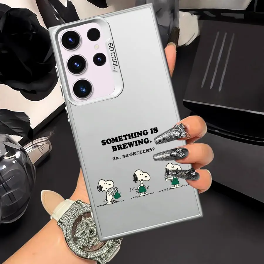 Funda trasera de teléfono con dibujos animados bonitos S-S-noopyS para Samsung Galaxy S21 S20 Plus S25 Note 20 Ultra S23 S24 FE S23 S22 - imagen 4