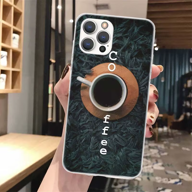 Funda de teléfono de silicona con taza de vino y café para iPhone 17 16E 15 Pro Max 14 Plus 11 13 Mini 12 7 8 SE Air 17Pro, carcasa 17 16 16E - imagen 2