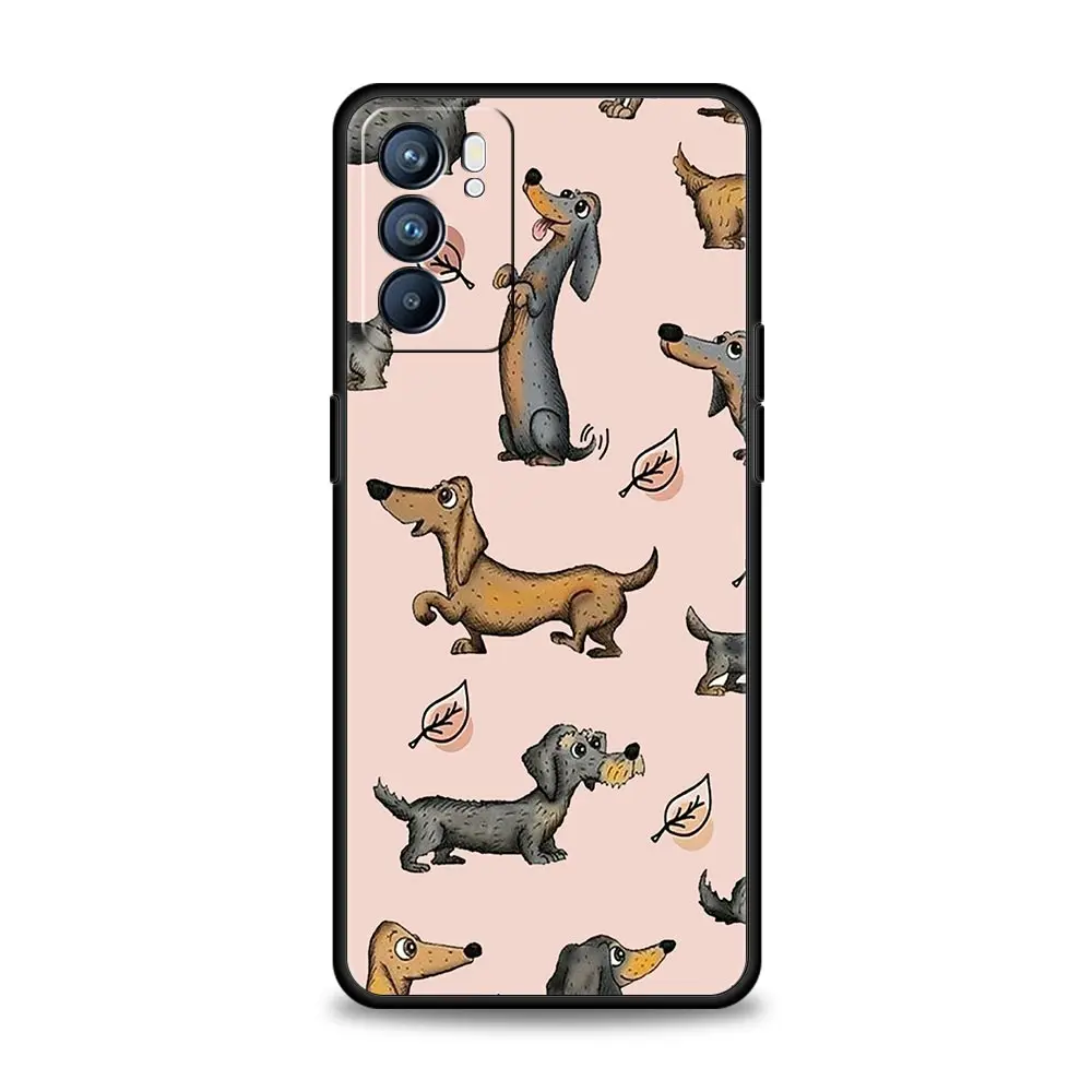 Funda de teléfono Dachshund salchicha perro para Oppo Reno8 Reno7 Reno6 Pro A54 5G Find X6 X5 A53 A52 A9 A15 A95 A17 A16 A74 A57 A31 - imagen 2