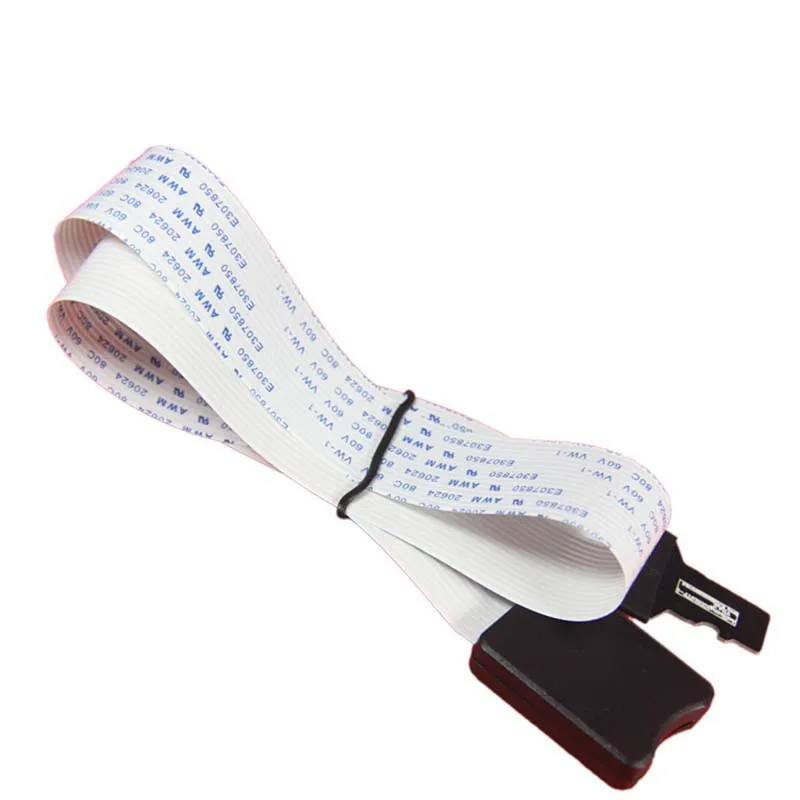 Cable de conversión de tarjeta TF a TF, adaptador de extensión de lector de tarjetas Micro SD para Monitor de pantalla de DVD y GPS de coche, 25cm, 48cm, 62cm