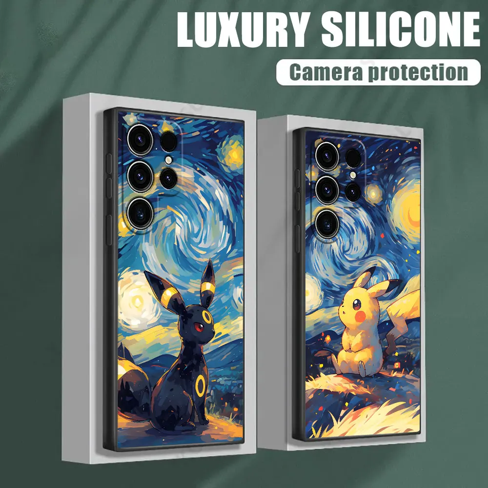 Umbreon Pikachu Gengar Pokemons cielo estrellado suave S25 funda para Samsung Galaxy S24 S23 S20 S21 FE S22 S25 Ultra 10 Plus cubierta de teléfono - imagen 2