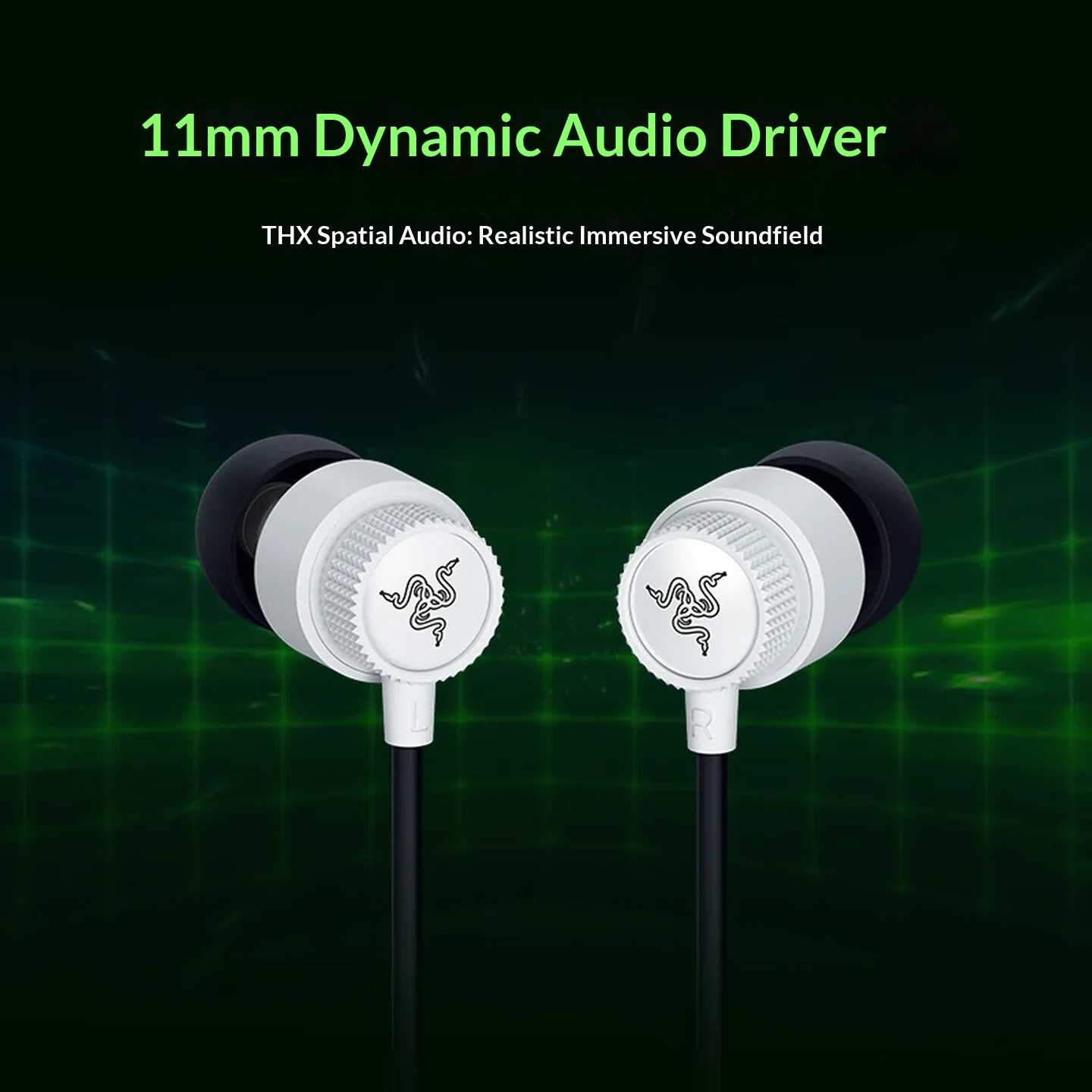 Razer Hammerhead V3 auriculares con cable edición blanca THX efecto de sonido espacial auriculares para juegos para Windows Mac teléfono móvil PS4/5 XBOX - imagen 3
