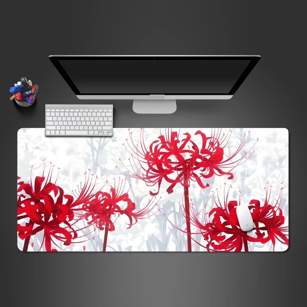 Alfombrilla de ratón para juegos de flores de Mandala, alfombrilla de teclado roja XXL, alfombra de Mesa Grande, alfombra de arte para computadora portátil, PC, accesorios para jugadores de juegos de computadora - imagen 3