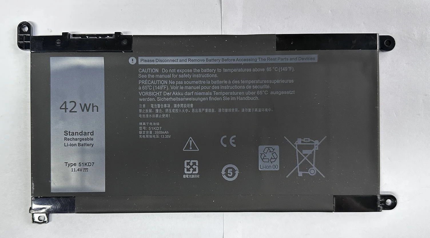 51KD7 11,4 V 42WH batería del ordenador portátil para DELL Latitude Chromebook 11 3180 3181 3189 FY8XM Y07HK - imagen 3