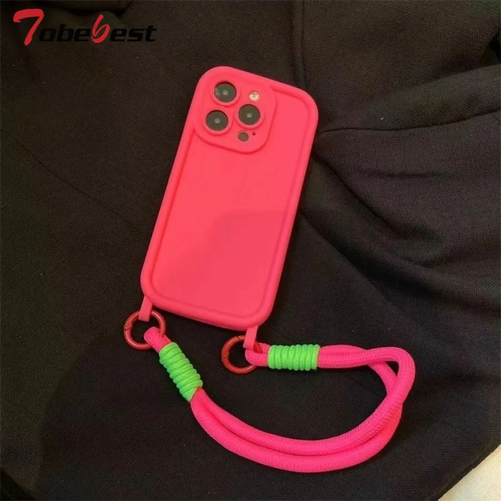 Funda de silicona con correa para la muñeca, carcasa trasera suave para Samsung Galaxy S24, S23, S22, S21, S20 Ultra Plus FE, 4G, 5G - imagen 2