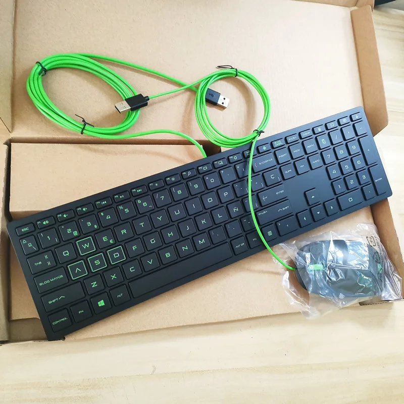 Kit de teclado y mouse con cable USB de diseño español para HP TPC-P001K TPC-P001M