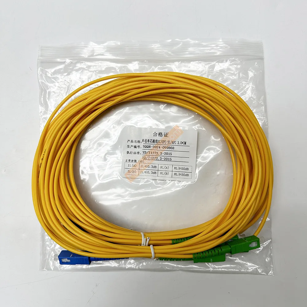1M/2M/3M/5M 10 unids/lote SC /APC-SC/UPC Cable de conexión de fibra óptica monomodo 9/125 G652D LSZH Cable de puente de fibra óptica FTTH - imagen 5