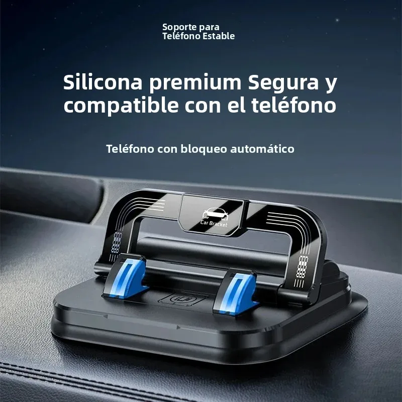 360 °   Soporte de teléfono para salpicadero de rotación, soporte de tarjeta de estacionamiento temporal para coche, soporte de placa de número de coche con parte trasera adhesiva, soporte para teléfono - imagen 3
