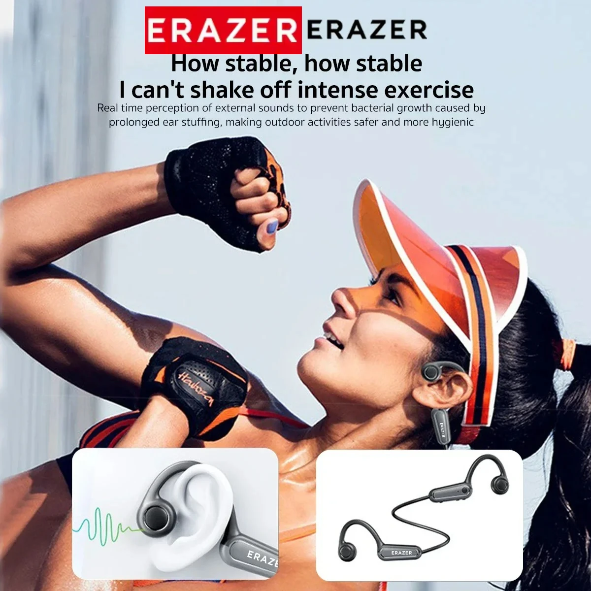 ERAZER XF22 auriculares Bluetooth 5,4 auriculares inalámbricos deportivos auriculares de conducción ósea con micrófono auriculares con banda para el cuello - imagen 5