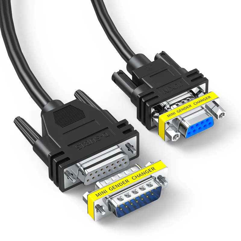 DB9/DB15 MINI adaptador cambiador de género RS232 Com D-Sub a conector macho hembra VGA 9 15 pines - imagen 5