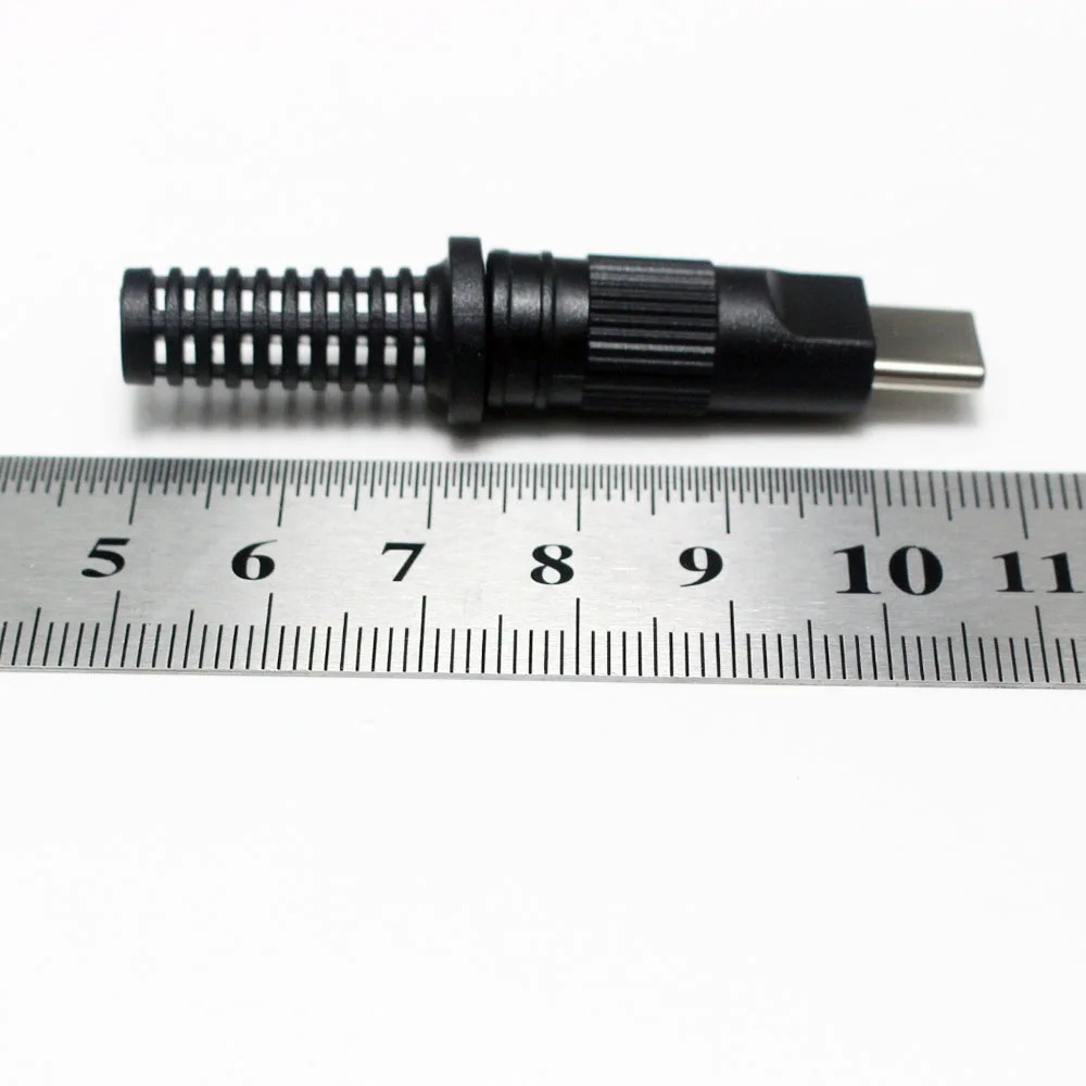 USB 3,1 24 pines tipo C macho 5 juntas de soldadura para teléfono móvil carga rápida 3A C a C con almohadilla de soldadura CC reparación enchufe de datos DIY - imagen 4