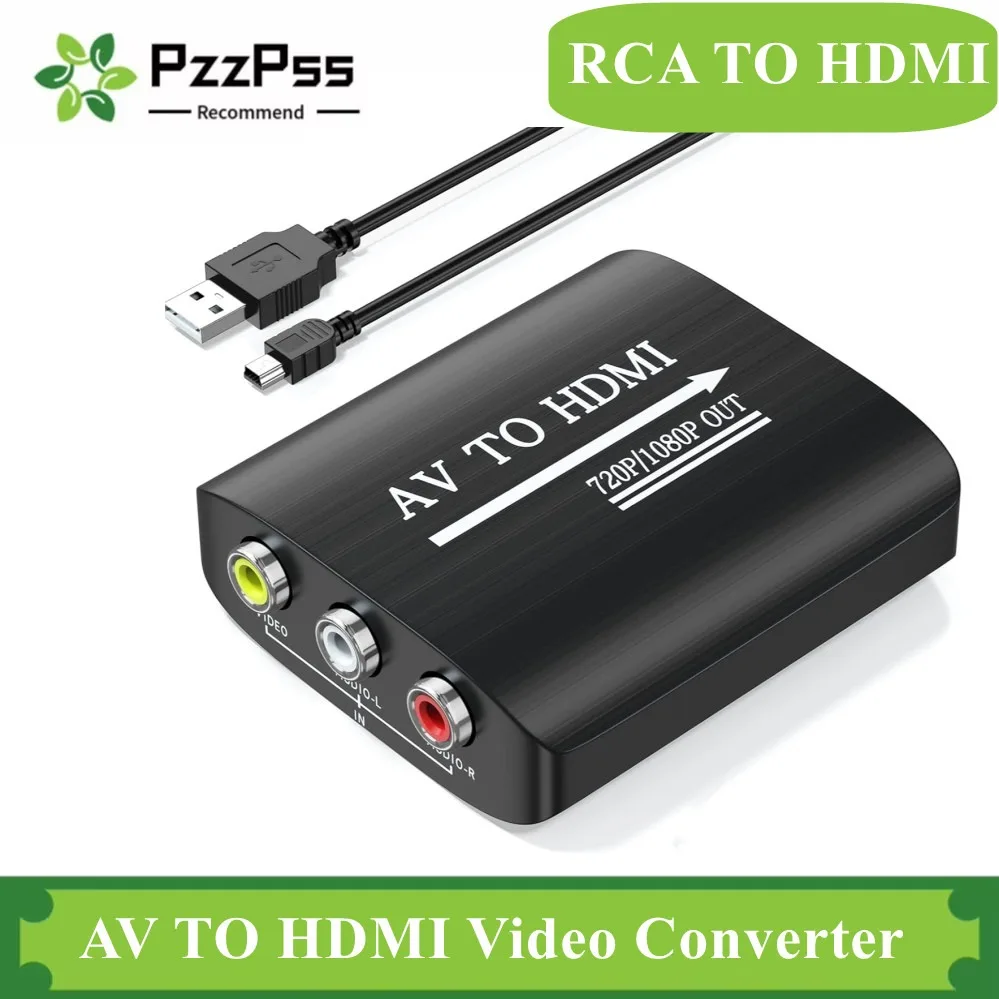 HD 1080P AV a HDMI RCA a HDMI convertidor adaptador compuesto con Cable USB CVBS AV adaptador para N64 Wii PS1/2/3 Xbox One SNES, etc. - imagen 2
