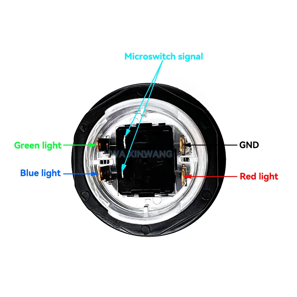 Juego de Arcade GoldLeaf RGB iluminado 3,3 v LED pulsador 28mm 30mm botones redondos para máquina de Pinball Virtual MAME, 5 uds./10 Uds. - imagen 3