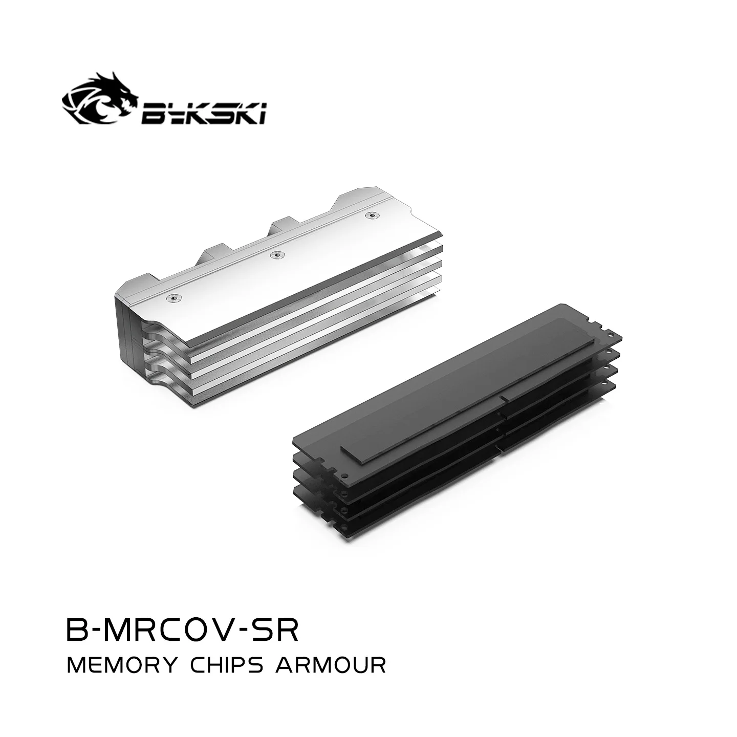 Bloque de agua con memoria de servidor Bykski, uso para DDR4 DDR5, doble o 4 canales, 2 uds., 4 Uds. RAM, radiador de cobre plateado B-MRCOV-SR - imagen 4