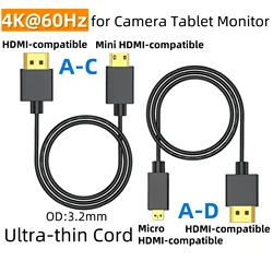 Cable Mini/Micro HDMI a HDMI 4K 60 Hz para Cámara y Tableta