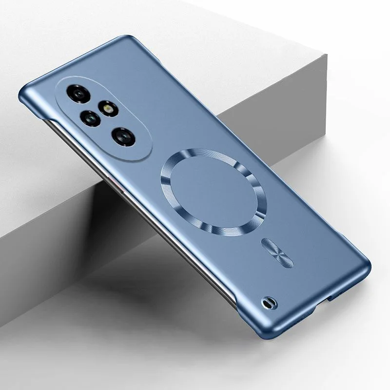 Funda sin marco con pintura de Metal para Huawei Honor 300 200 100 90 70 50 Pro Magic 6 7 Lite X9C, cubierta de carga inalámbrica magnética inteligente - imagen 2