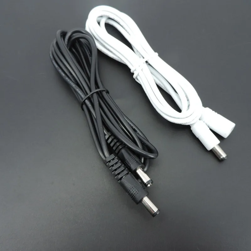 10x 22awg 3A DC macho a macho hembra adaptador de fuente de alimentación cable blanco negro enchufe 5,5x2,1mm cable conector 12V cables de extensión A07 - imagen 5
