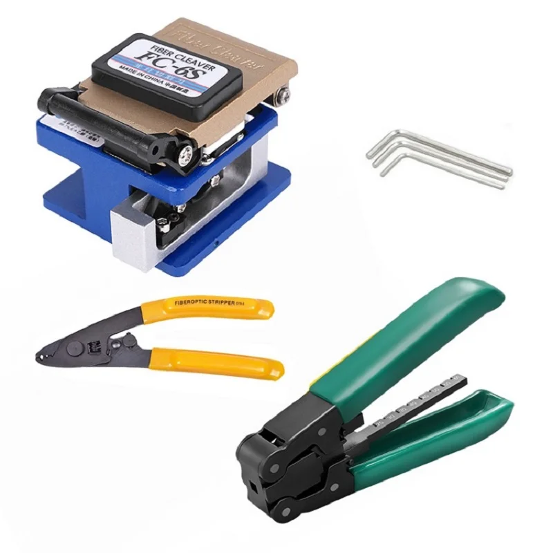 Kit de herramientas FTTH de fibra óptica, con cuchilla de fibra FC-6S y localizador Visual de fallos, medidor de potencia óptica de 10KM, precio al por mayor - imagen 4