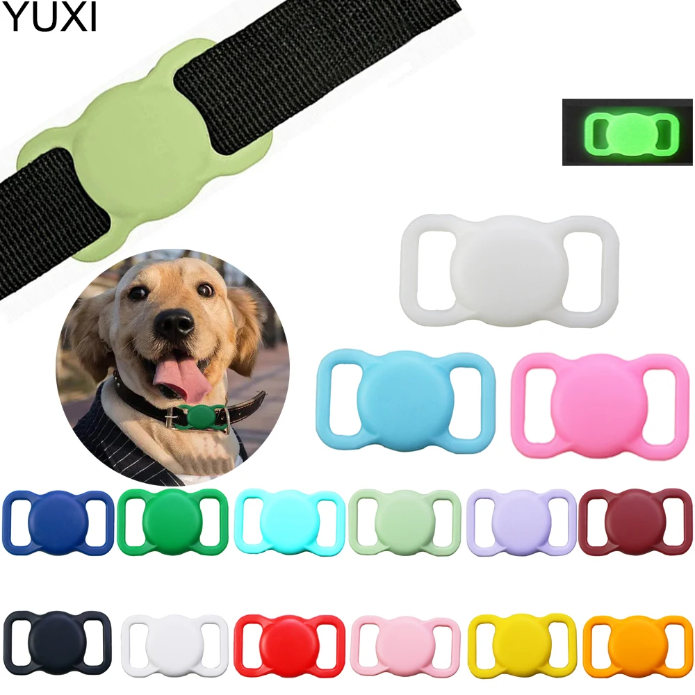 1 Uds. Para Apple Airtag, llavero de silicona, Collar protector para perro y gato, funda para etiqueta de aire, dispositivo localizador de seguimiento, Llavero antipérdida