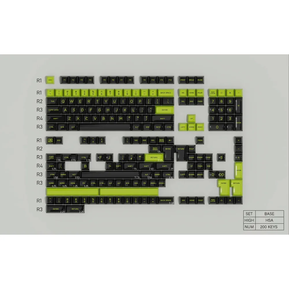 Teclas JTK HSA para teclado mecánico, personalización de dos colores brillantes, tapas de teclas ABS JTK HSA, accesorios para juegos R1 R3, regalo opaco - imagen 5