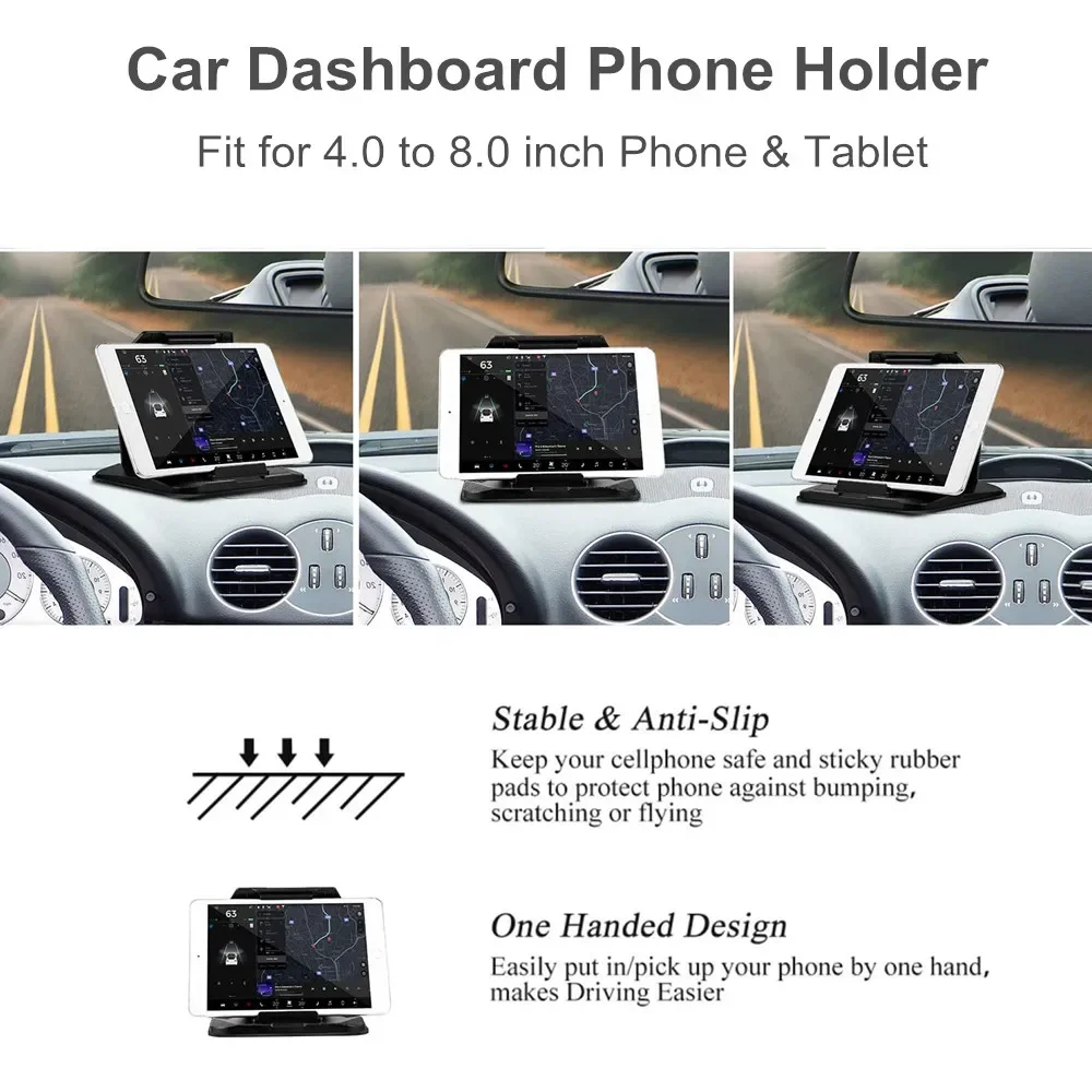 Soporte para teléfono para coche en el salpicadero, soportes para tableta y teléfono de 4,0 a 8 pulgadas en el coche para iPhone XR XS MAX iPad Mini GPS, soporte para teléfono para coche - imagen 5