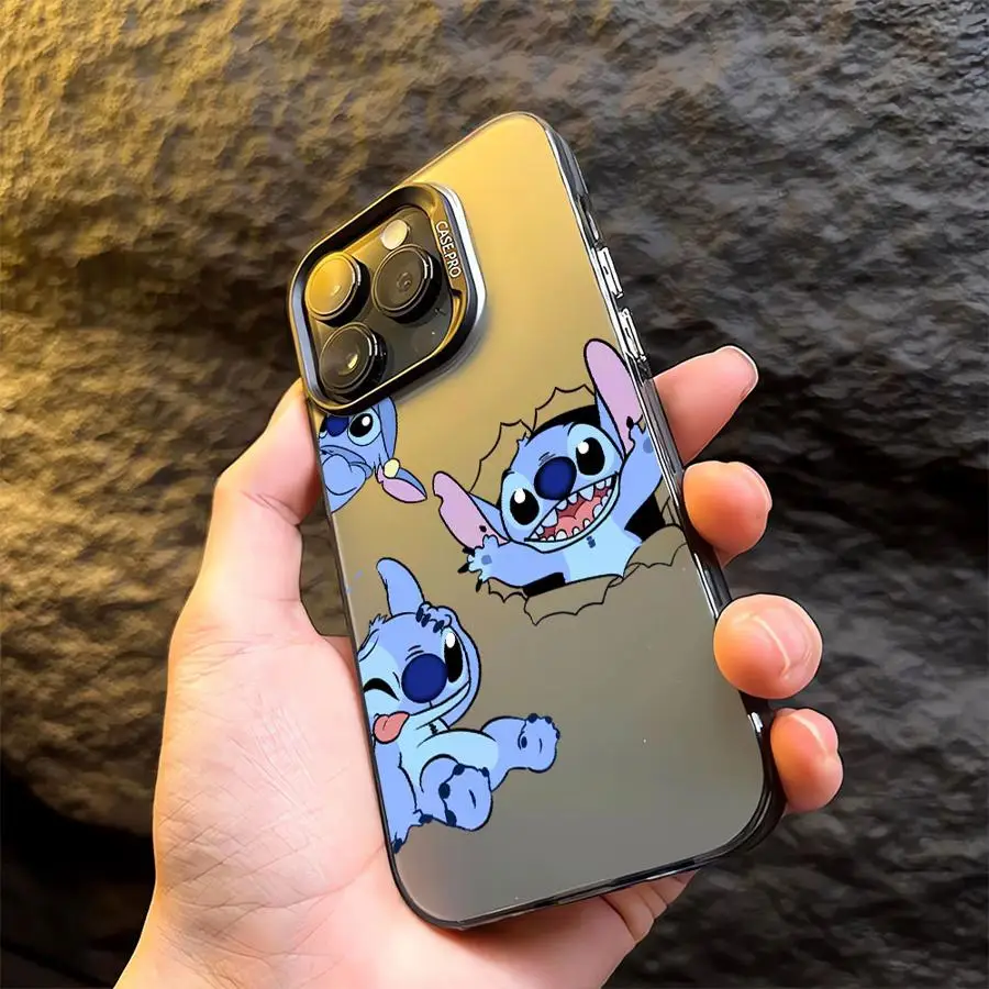 Nueva funda de teléfono Stitch bonita para iPhone 16e 16 15 14 13 12 11 mini Pro Max X XR XSMAX 8 7 Plus, funda trasera mate anticaída - imagen 2