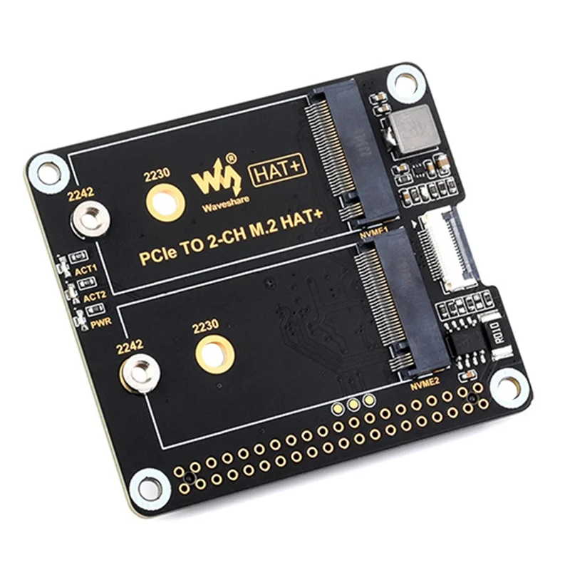Waveshare para Raspberry Pi 5 Pcie de doble canal a placa de expansión M.2 Nvme SSD HAT + placa de arranque de lectura/escritura de alta velocidad estándar - imagen 5