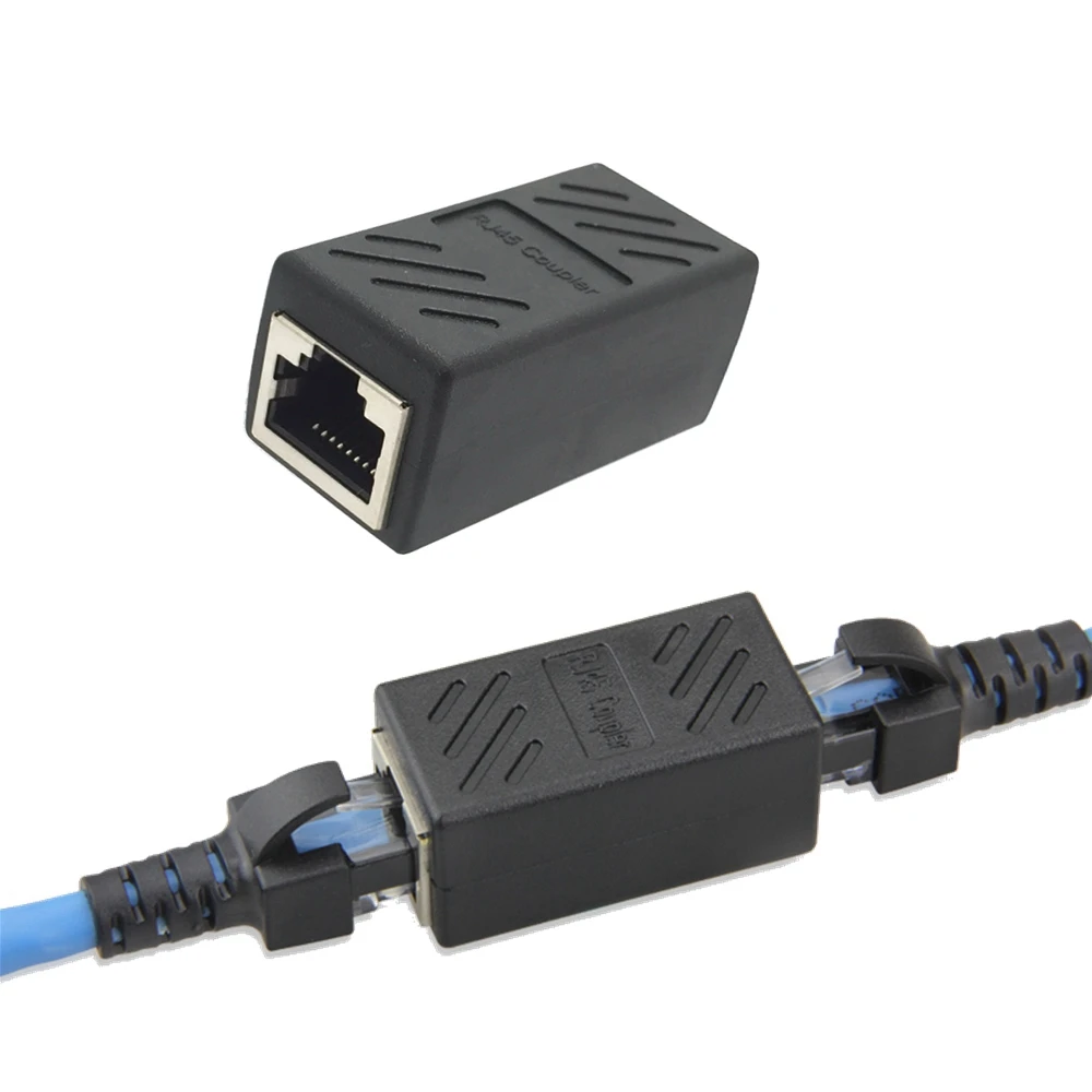 Venta al por mayor, enchufe RJ45, adaptador Ethernet Cat7/6, extensor de red, Cable de extensión convertidor para Cable Ethernet hembra a hembra