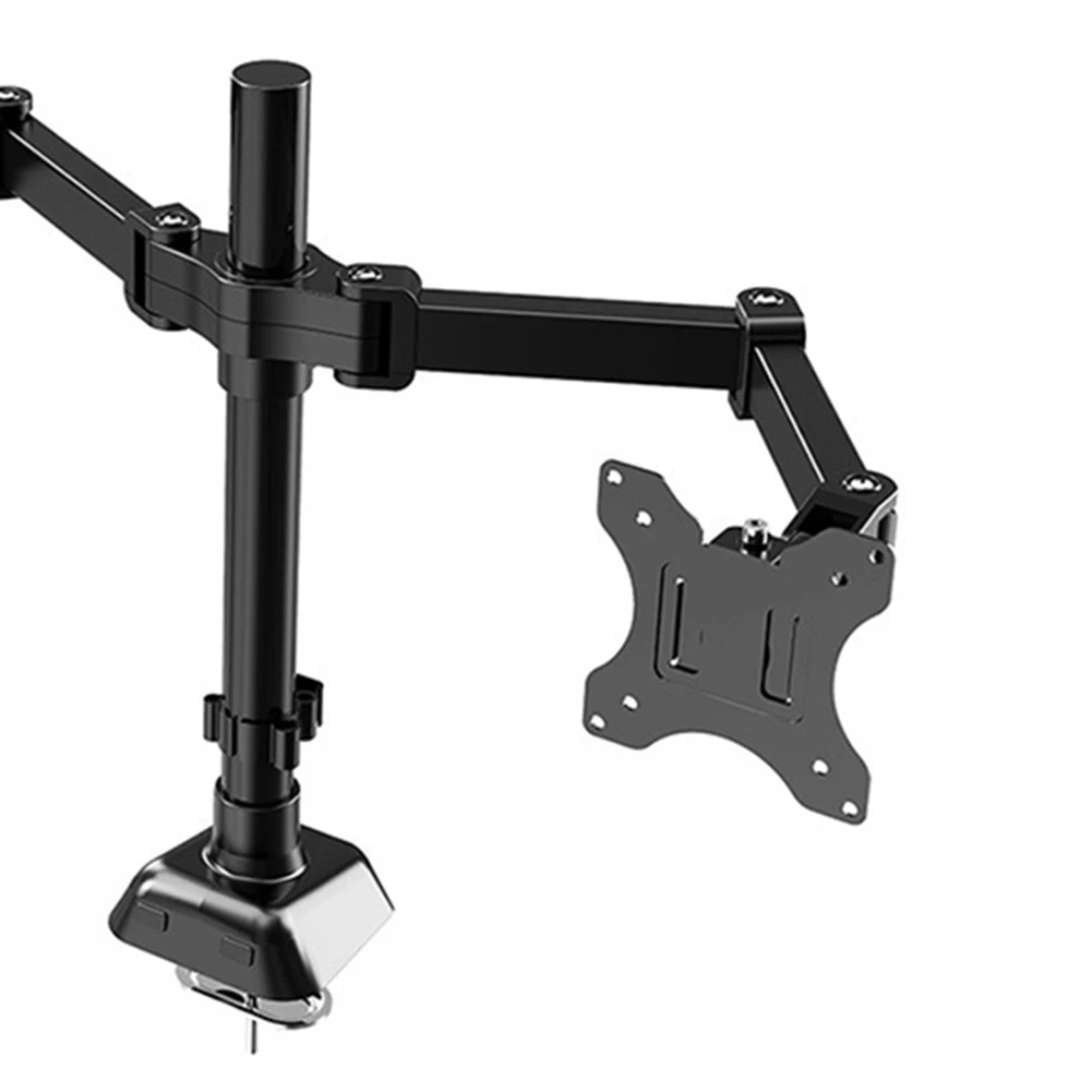 El brazo de monitor simple/doble tiene capacidad para un soporte de montaje en escritorio de hasta 19,84 libras, altura y ángulo ajustables para pantallas de 17 a 32 pulgadas - imagen 5