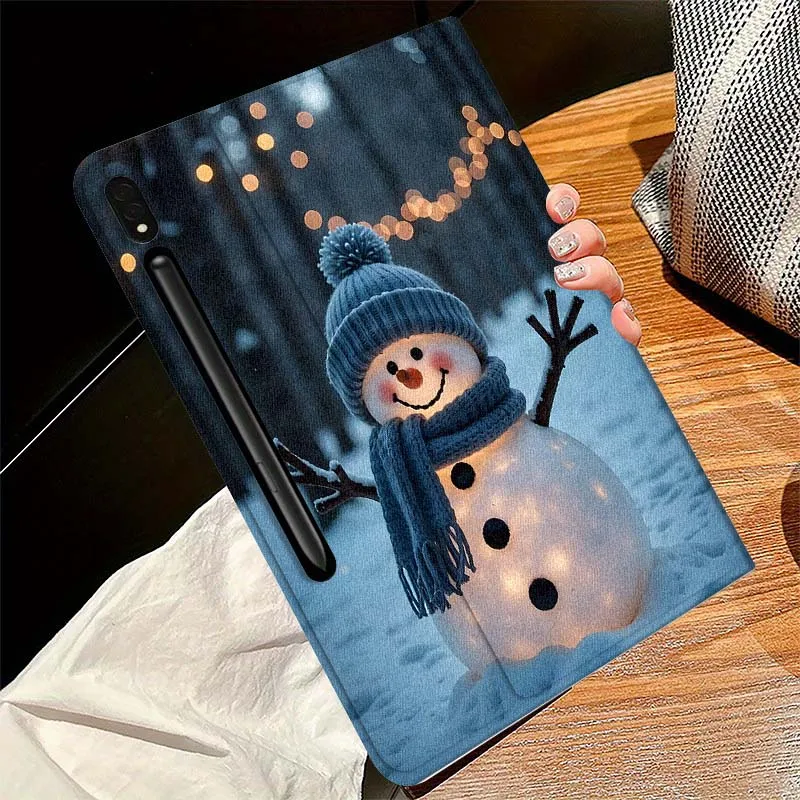 Muñeco de nieve de invierno, copo de nieve, Gif t para Samsung Galaxy Tab S11 S10 S9 S8 S7 S6 A10.1 A9 A8 A7 10,1 Lite FE Plus pulgadas, funda para tableta - imagen 4